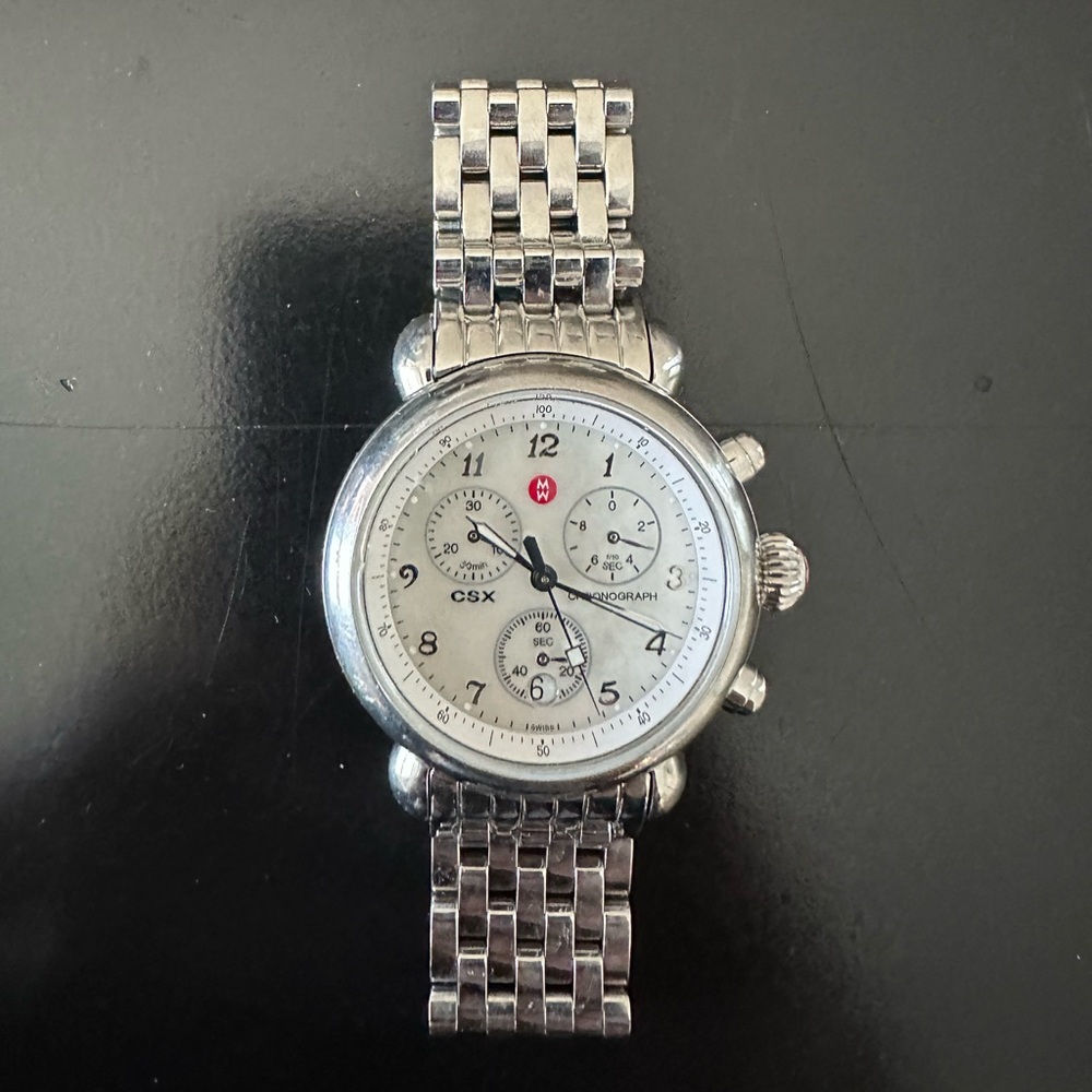 Michele CSX Stainless Steel Silver Womens Watch